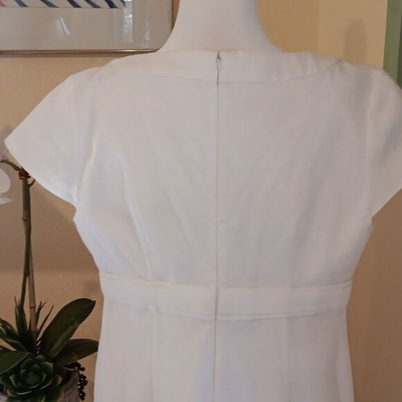 Donna Ricco White Textured Dress. Old Money. - Picture 8 of 13